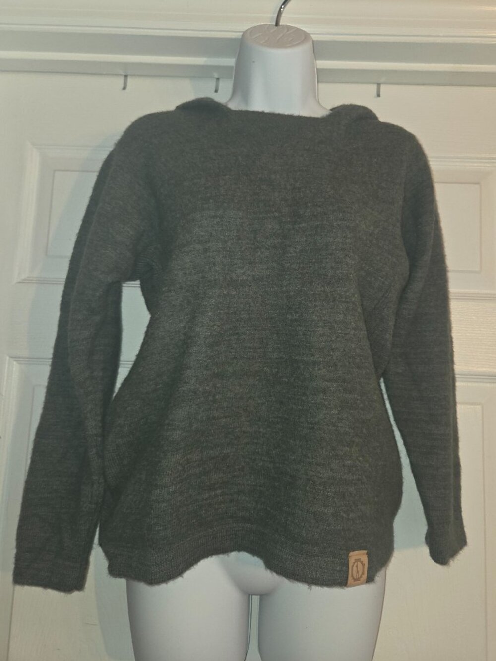 PAKA The Hoodie Royal Alpaca Blend Green Sweater Handmade